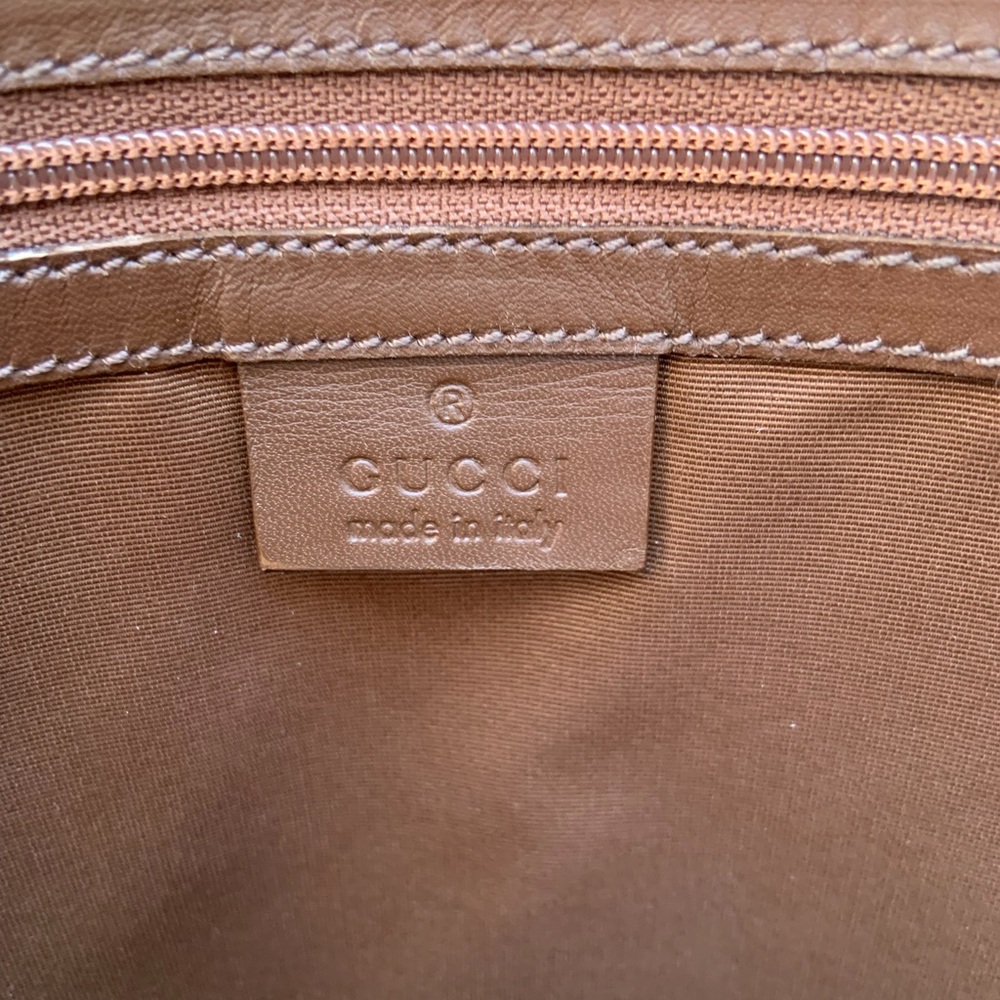 EUC Authentic Gucci Brown Monogram Dome Canvas & Leather Satchel Bag - Picture 10 of 16